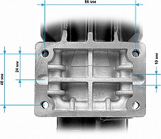 Размеры опорной площадки двигателя для алмазного бурения Messer DM180-1